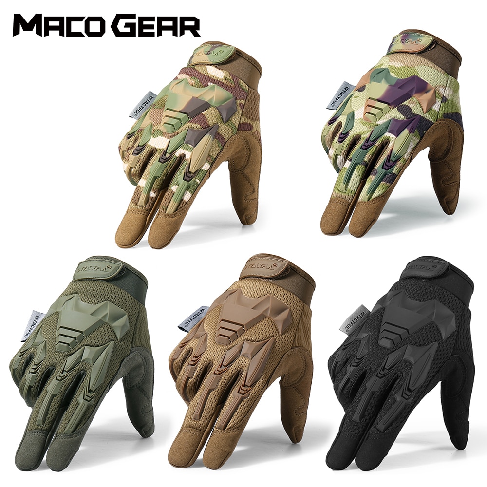 Tactical Full Finger Gloves Army Military Airsoft Hunting Shooting Gear Black US 