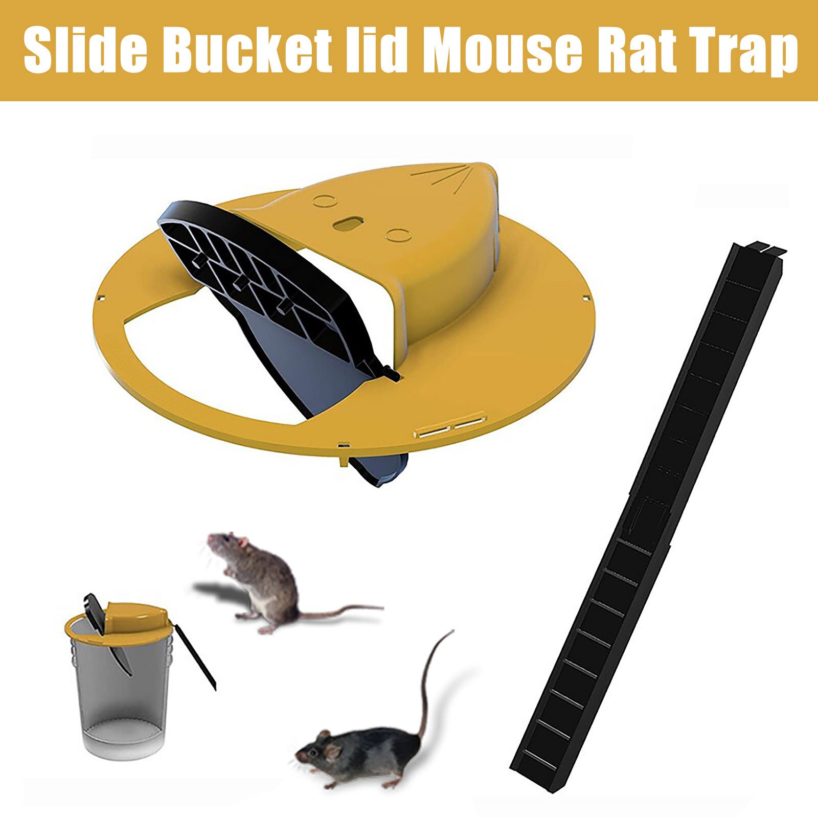 Reusable Plastic Smart Mouse Trap Flip N Slide Bucket Lid Mouse Rat